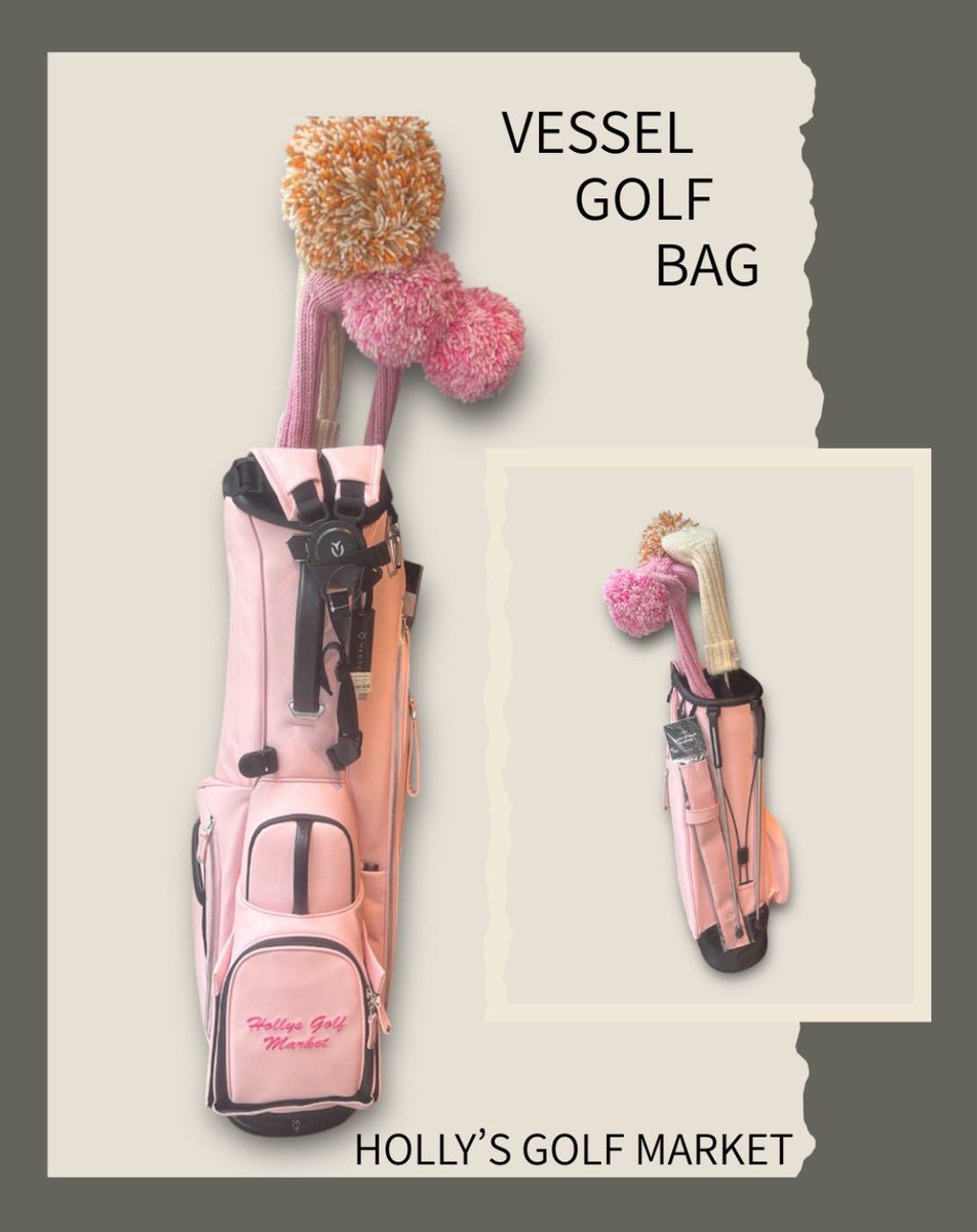 VESSEL PLAYER V LE ROSE STAND ピンク色のVESSELのゴルフバック