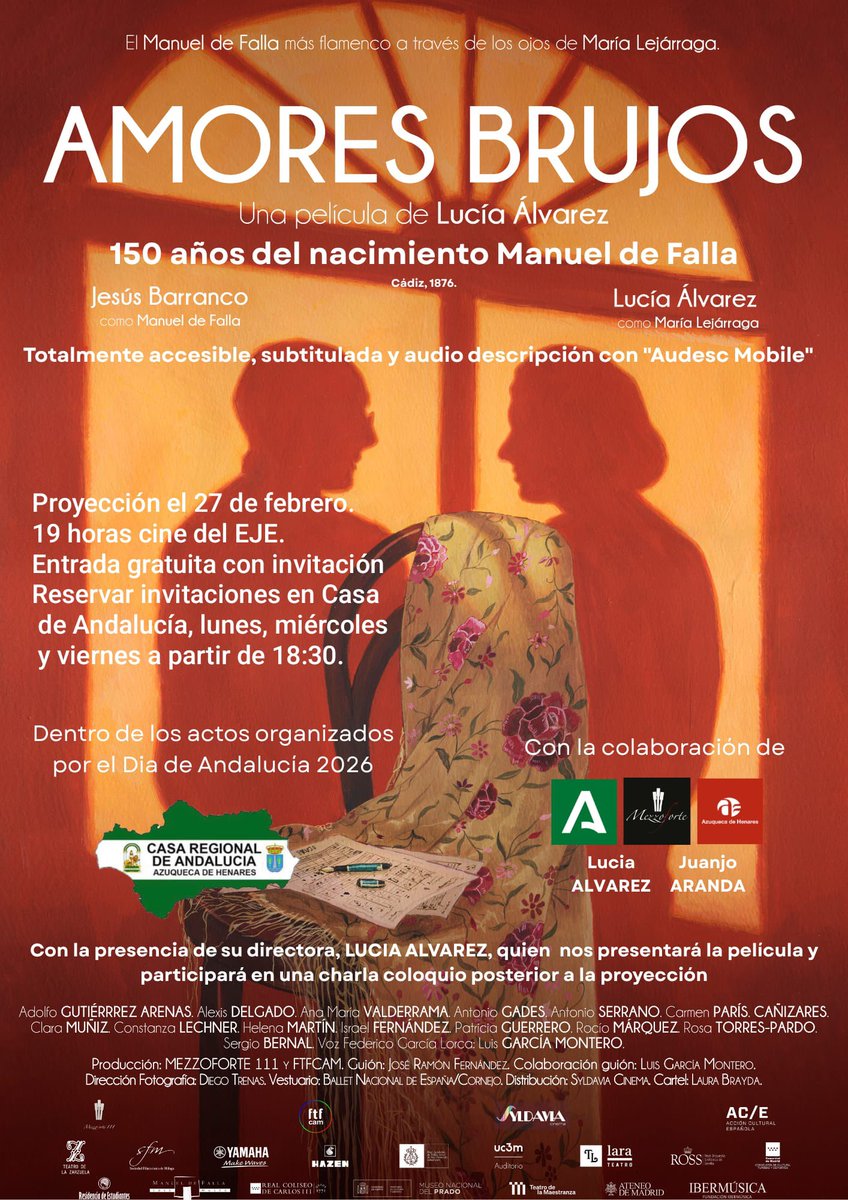 Mezzoforte111's tweet photo. Mañana, viernes 27, celebraremos el 150 aniversario de #falla con #amoresbrujoslapelicula en el Eje de Azuqueca de Henares a las 19 h. 

Habrá un coloquio con la directora @Lucia_Alvarez_ 

Se podrán recoger las entradas en taquilla. 

#Andalucia #azuquecadehenares https://t.co/2pPsnMXDYz