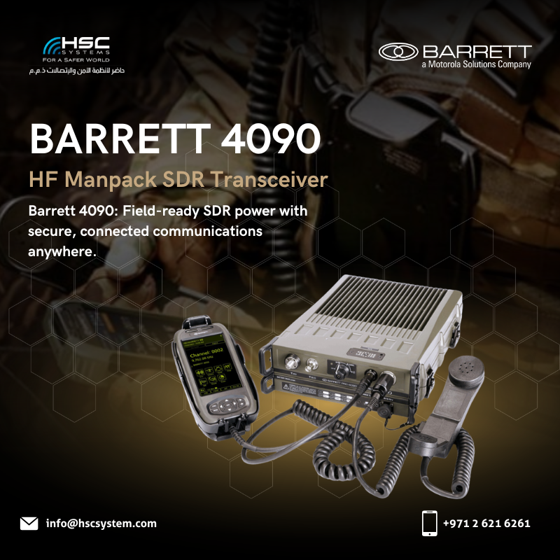 HSCSystem's tweet photo. Barrett 4090 HF Manpack: rugged SDR power with secure, field-ready connectivity anywhere.
#HSCS
#forasaferworld #uae #abudhabi #dubai #digitaltransformation
#MotorolaSolutions #BarrettCommunications #ManpackRadio
#نتصدر_المشهد https://t.co/ecJ4RS5ZtV