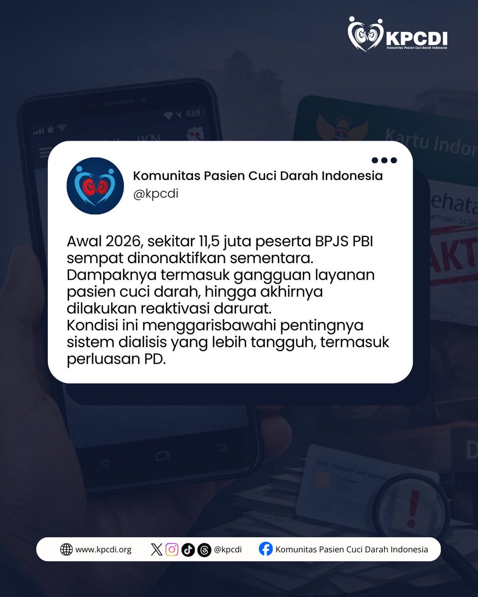 kpcdi's tweet image. Indonesia? Masih terlalu bergantung pada HD.
Indonesia sebenarnya sudah menanggung PD melalui BPJS, namun implementasinya masih sangat terbatas dan sistem masih berfokus pada HD.

#PDFirst #CAPD