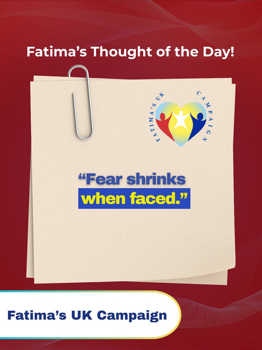 FatimaWh1tbread's tweet image. Fatima’s Thought of the Day: “Fear shrinks when faced.”

Today’s Thought:
Avoidance feeds fear. Courage begins when you step toward what intimidates you instead of away from it.

#FatimasUKCampaign #FatimaWhitbread #FaceYourFears #CareLeaversSupport #CourageInAction