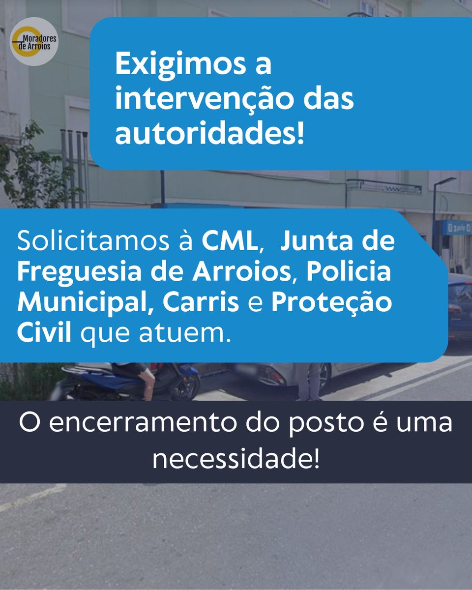 MDeArroios's tweet photo. Apelamos à @CamaraLisboa, à @jf_arroios  e à Proteção Civil para que exerçam as suas competências e avaliem o encerramento deste posto. 🏛️⚖️

Contamos com a vossa intervenção! 📝✅ https://t.co/r6BLvuqscf