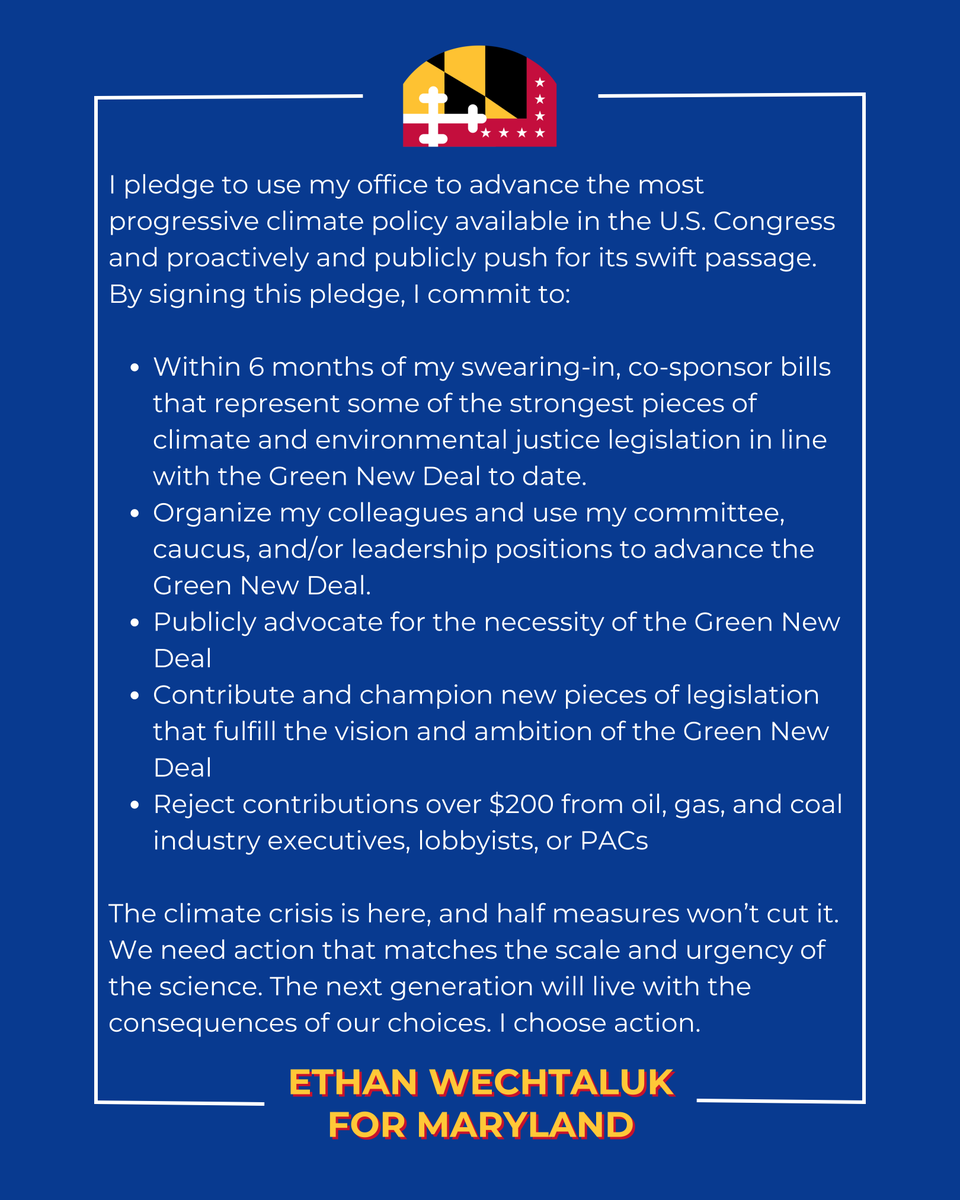 I just signed the Green New Deal pledge to fight for the strongest climate action in Congress. That means co-sponsoring GND legislation, building support, centering environmental justice, and rejecting fossil fuel money. The climate crisis is here. I choose action. #GNDChampion