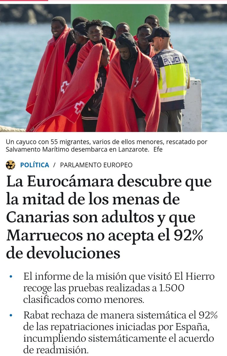 Oh, Sorpresa!! Ara resulta que les criatures i els infants dels que ens parlaven per donar pena, són adults.

Quasi la meitat dels suposats menors estrangers no acompanyats  arribats a Canàries i sotmesos a proves de determinació d'edat "van ser, finalment, declarats adults".