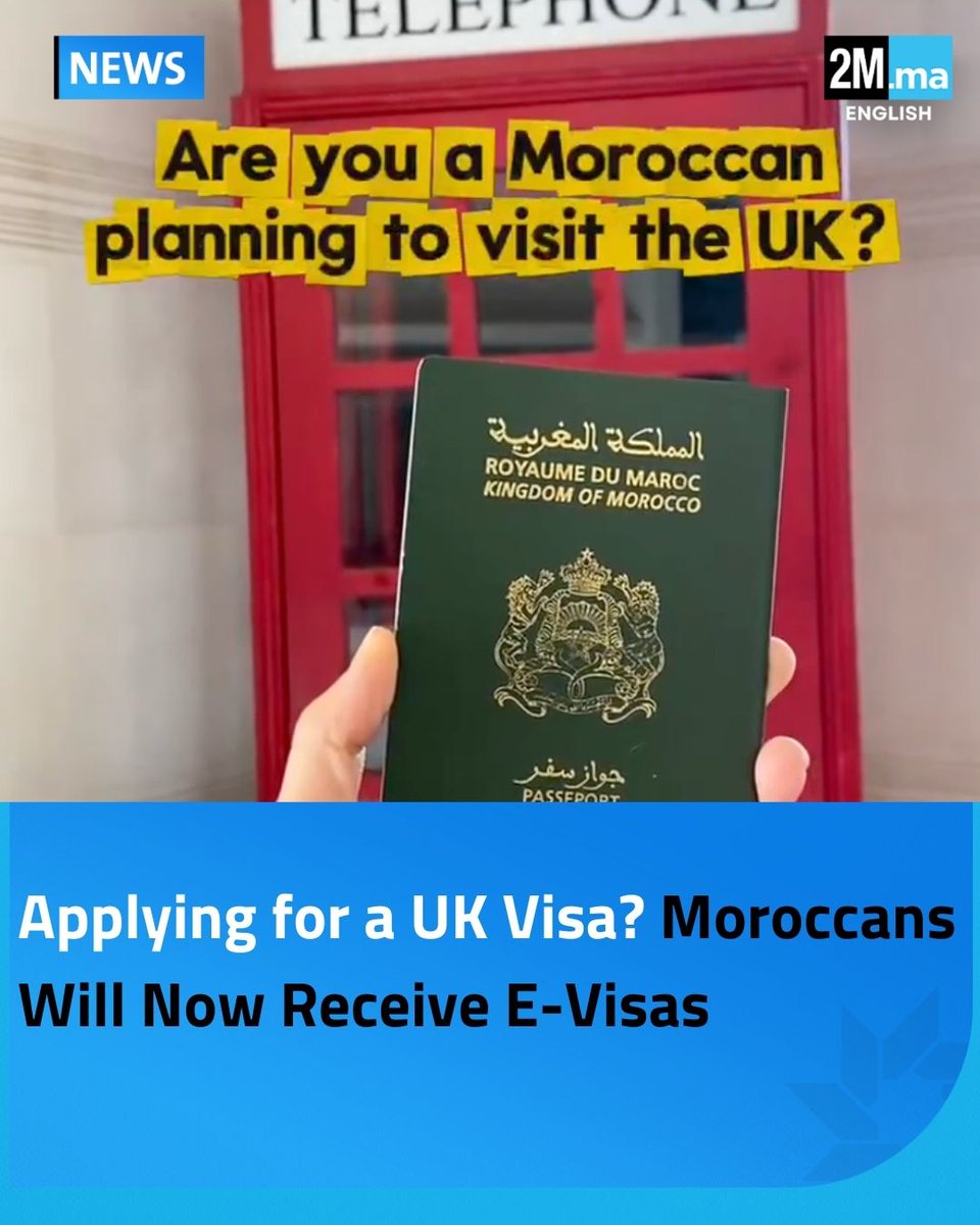 2MInteractive's tweet image. As of February 25, 2026, the UK’s immigration system has fully transitioned to digital. This means Moroccan travelers will now receive an e-visa instead of the traditional physical vignette in their passports.

#Morocco #UK #evisas #2menglish
