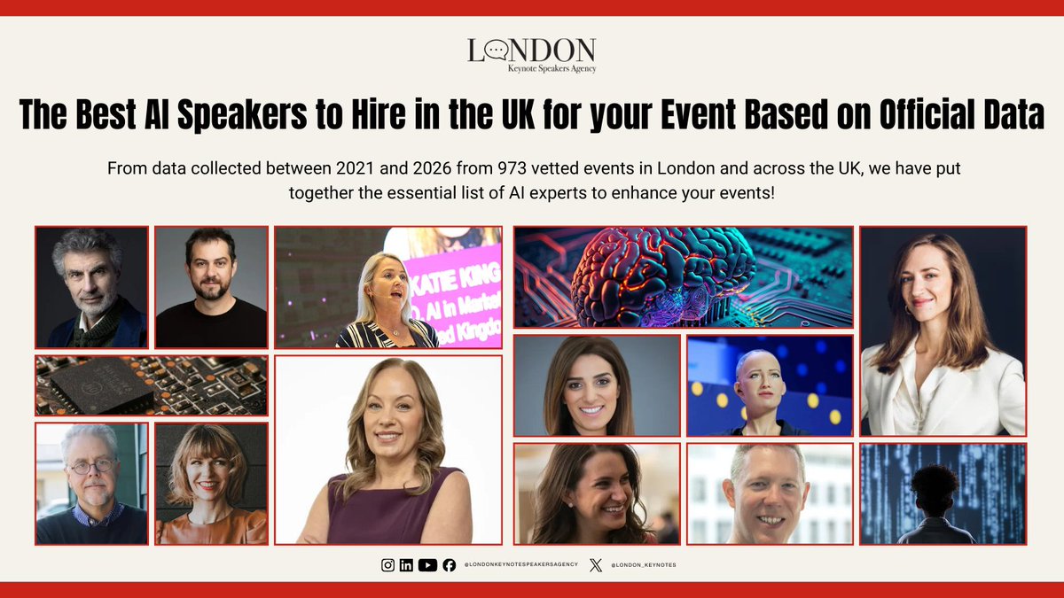 London_Keynotes's tweet photo. Planning an AI event in 2026? 🤖

Discover the top AI speakers to hire for your event, based on official data &amp; perfect for those who want insights that drive results.

Explore our guide now 👇
 https://t.co/u417L2gs9z

#AISpeakers #KeynoteSpeaker #LondonKeynoteSpeakers #uk https://t.co/SZH1gGNZe9