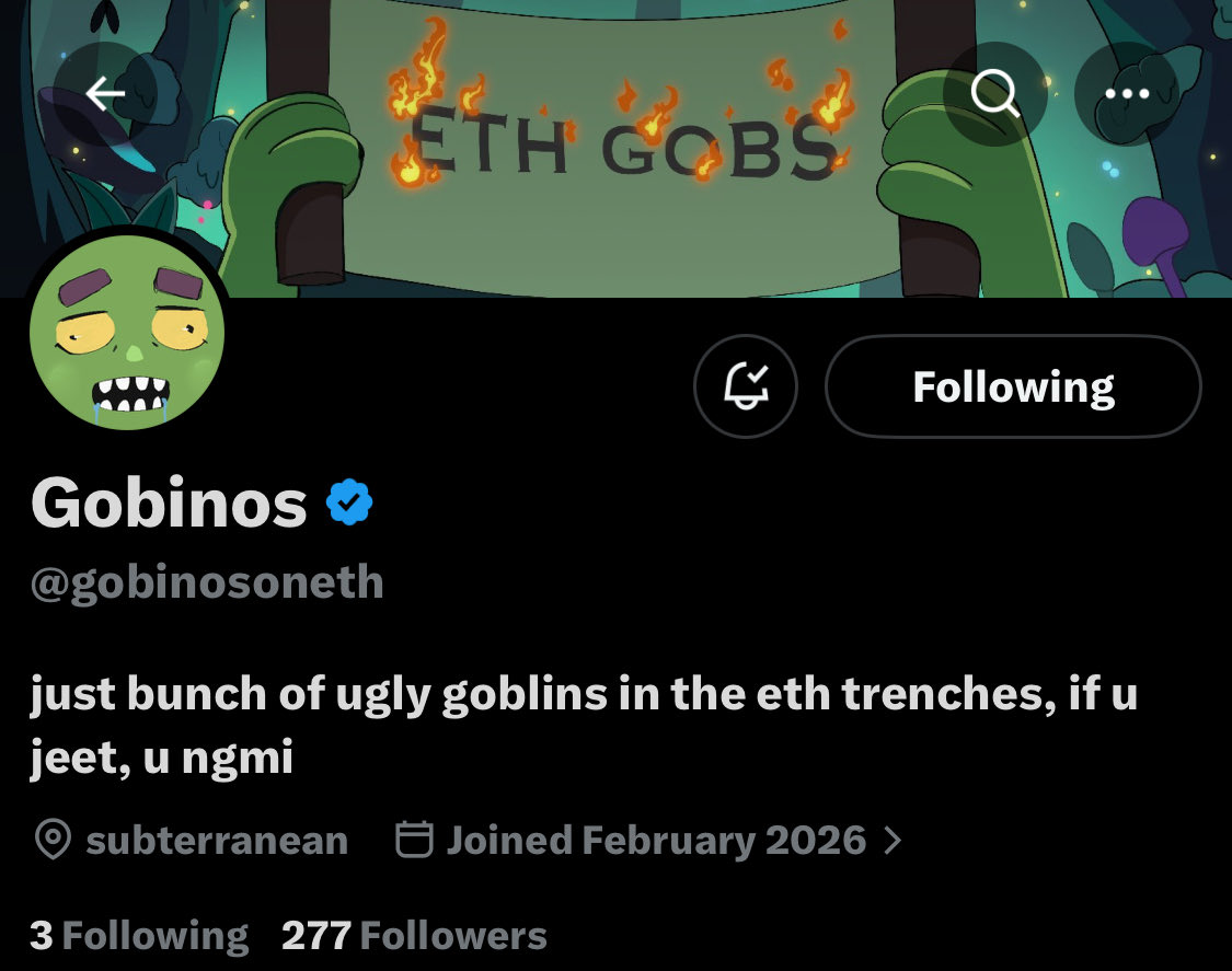 Alpha drop 👀
<a href="/gobinosoneth/">Gobinos</a> 

supply — 2000
chain — ETH
mint date — TBA
Follow and turn on notification