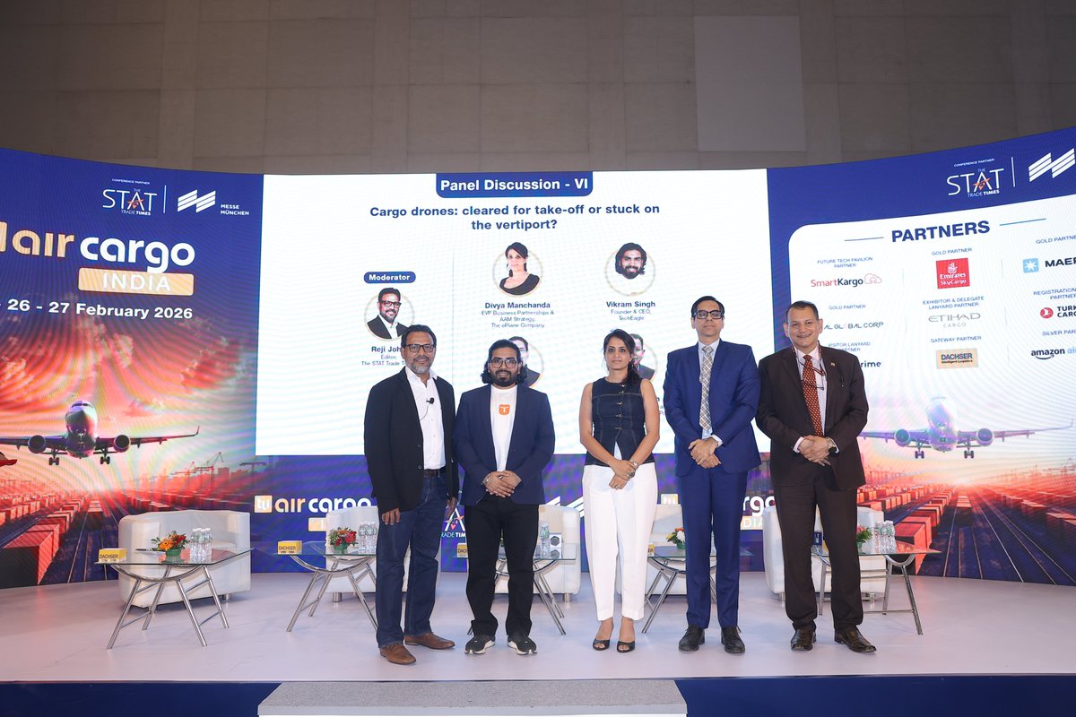 AirCargoIndia's tweet photo. 📌 Date: 25–27 February 2026 📍 Venue: Jio World Convention Centre, BKC, Mumbai 

 #aircargoIndia2026 #AirCargo #DroneLogistics #CargoInnovation #SupplyChainTechnology #AirCargoIndia https://t.co/Sv89iDmDff