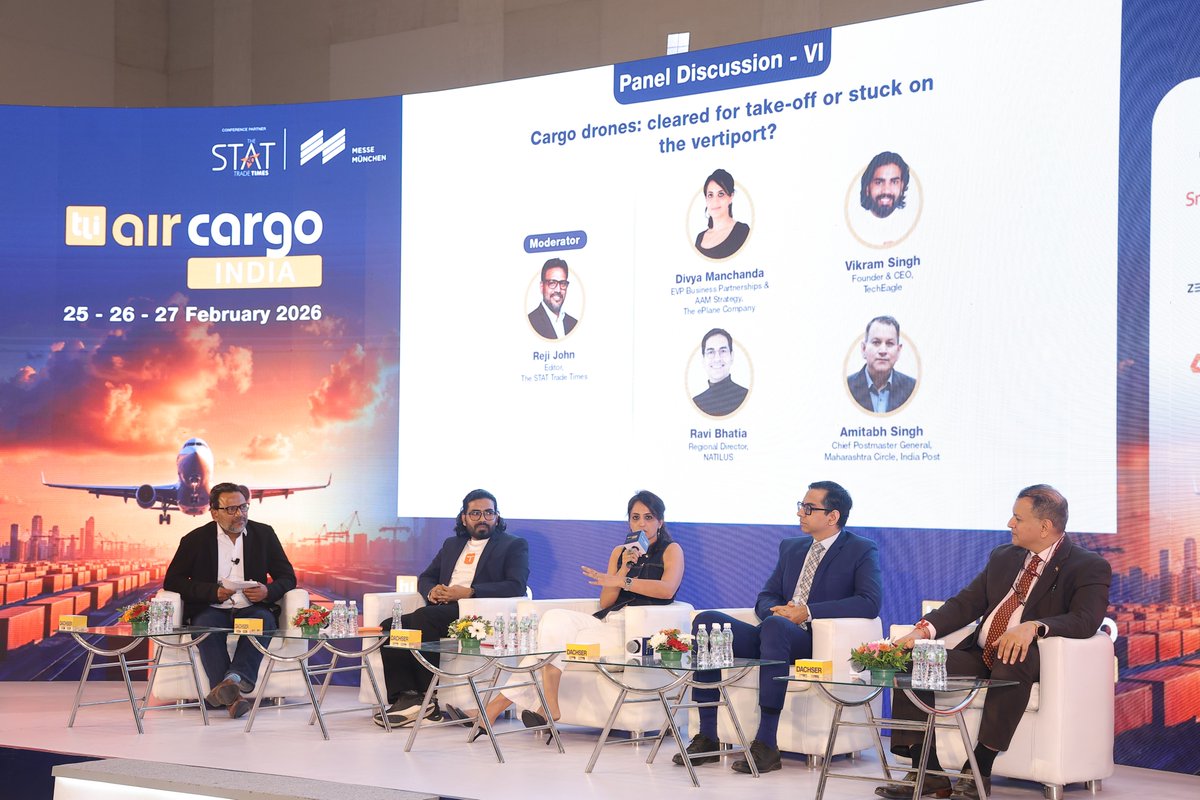 AirCargoIndia's tweet photo. 📌 Date: 25–27 February 2026 📍 Venue: Jio World Convention Centre, BKC, Mumbai 

 #aircargoIndia2026 #AirCargo #DroneLogistics #CargoInnovation #SupplyChainTechnology #AirCargoIndia https://t.co/Sv89iDmDff
