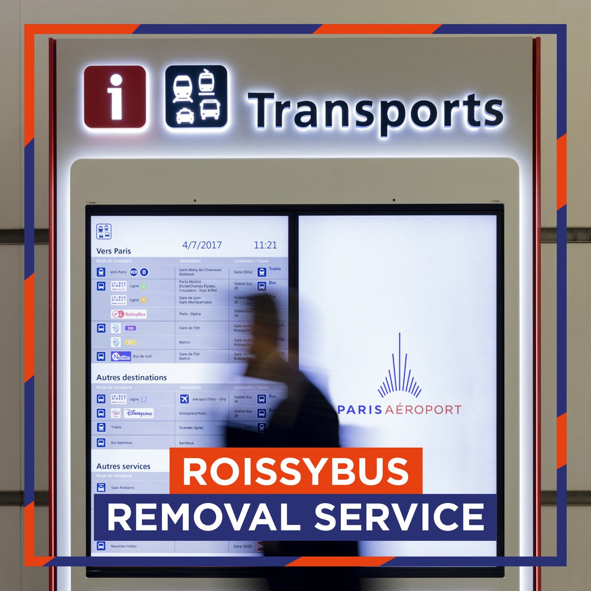⚠️ Removal service of the #Roissybus direct line between #ParisCDG and ...