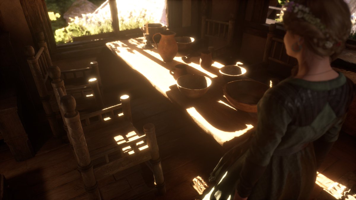 PlayPaxDei's tweet image. Creativity not only manifests in the buildings’ structure but also in the nicely decorated interiors.
Share your beautiful interiors in the comments; we’d love to see how you decorated your home!
#PaxDei #CommunityCreations #HomeDesign  #SandboxMMO #Building