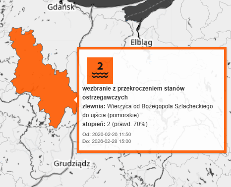 IMGWmeteo's tweet photo. ⚠️UWAGA⚠️
‼️AKTUALNE OSTRZEŻENIA HYDROLOGICZNE #IMGW‼️
wezbranie z przekroczeniem stanów ostrzegawczych
stopień: 2
Od: 2026-02-26 10:00
Do: 2026-02-28 15:00
Czas wydania: 2026-02-26 11:49
Prognoza pogody i aktualne ostrzeżenia https://t.co/16QmSAFVB6
#hydro #zima #roztopy #luty https://t.co/RkwwQ1RXBp