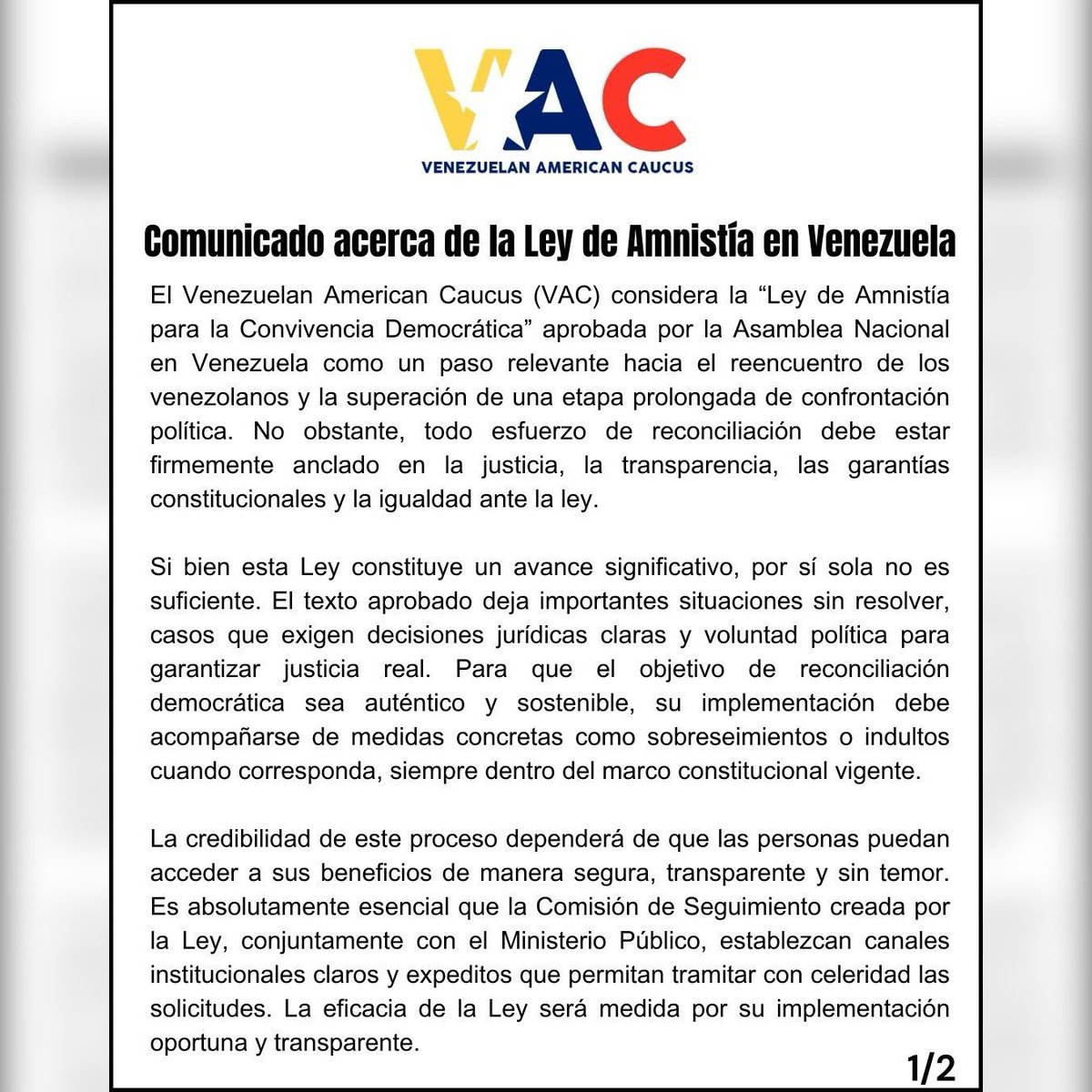 Venezuelan American Caucus tweet media