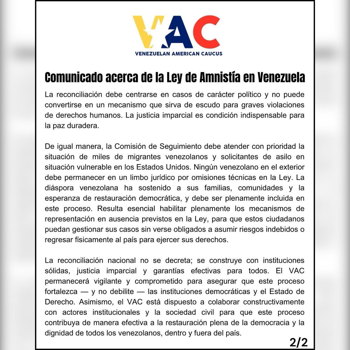 Venezuelan American Caucus tweet media