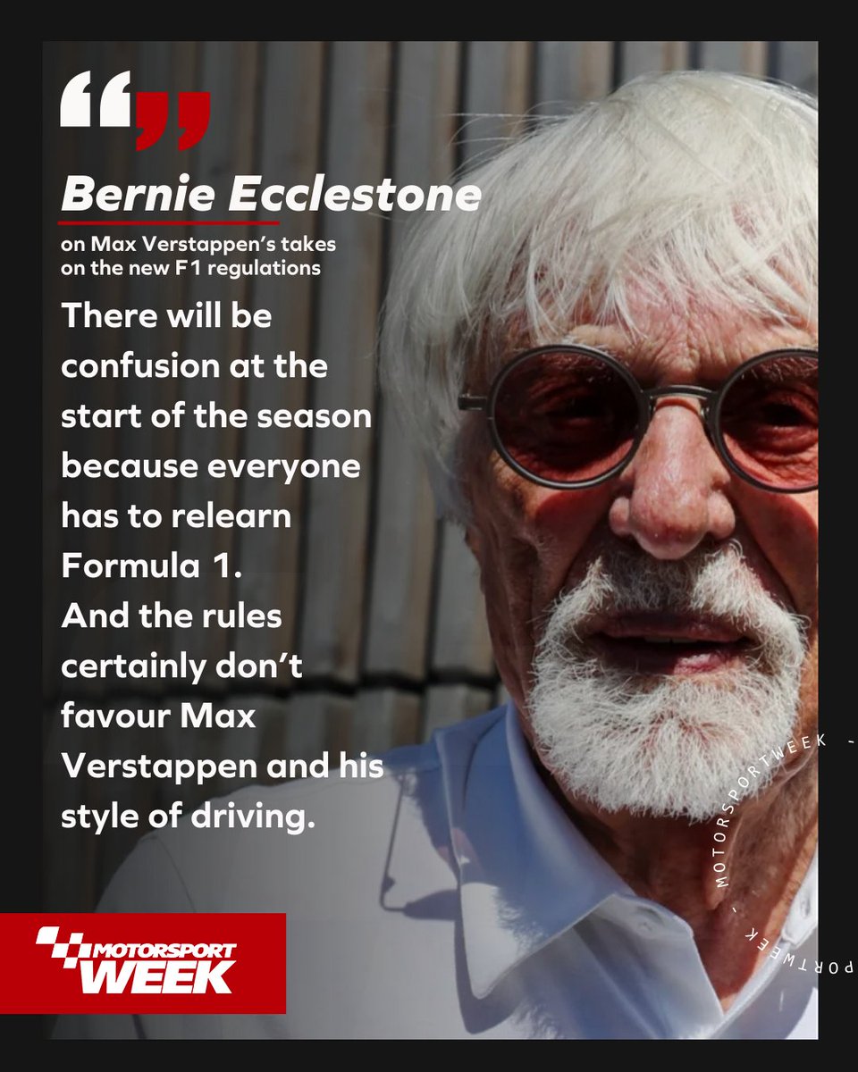 MotorsportWeek's tweet photo. Bernie Ecclestone has sided with Max Verstappen over concerns regarding Formula 1‘s 2026 technical regulations overhaul.
Full article > https://t.co/hQtYexM56E
#F1 #Verstappen #Ecclestone https://t.co/oWfMvE33or