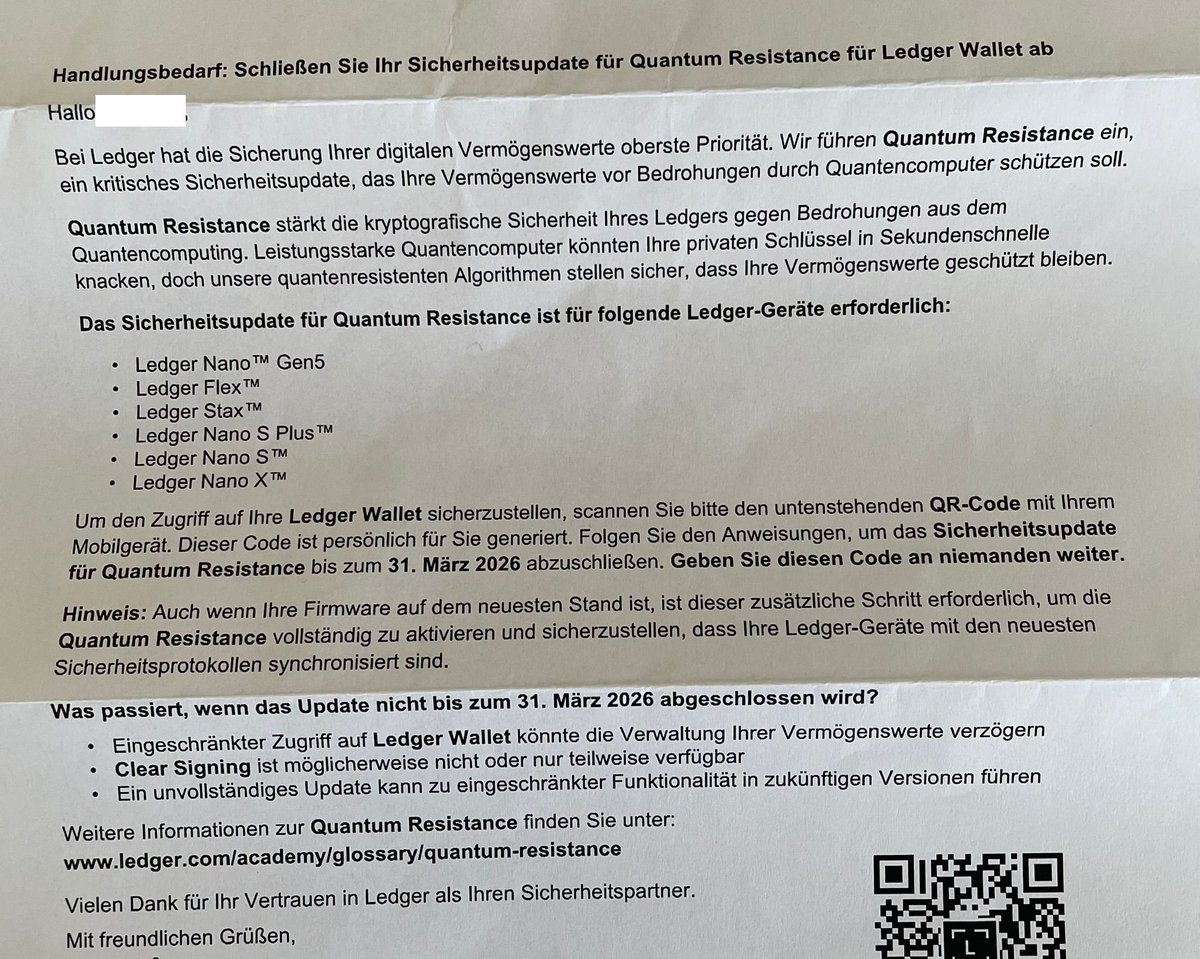 Why does <a href="/Ledger/">Ledger</a> keep leaking customer data? 

A client of ours just sent us a letter she received from a bad actor pretending to be <a href="/Ledger/">Ledger</a>. 
These scammers have become so sophisticated that they even send these scams over physical letter. 

They claim that the device needs to