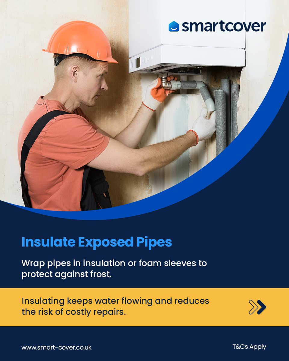 smartcoveruk's tweet image. Frozen pipes can cause burst pipes and water damage ❄️
Take simple steps to help reduce the risk this winter.
Smart Cover’s Home Emergency Insurance may assist with certain plumbing emergencies, subject to T&amp;amp;Cs.

smart-cover.co.uk
#SmartCover #WinterReady #HomeEmergency