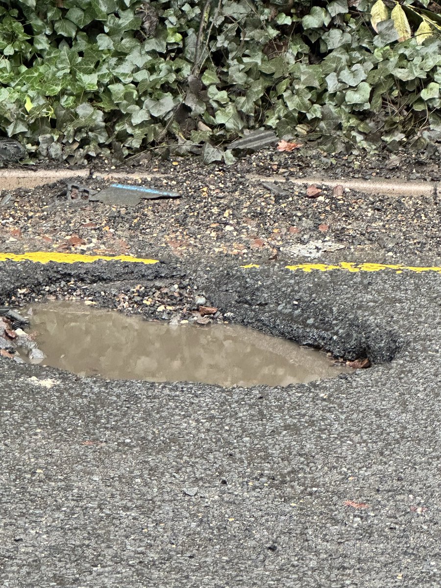 PurpleSpokes's tweet photo. @TfL this is not acceptable to access Epping Tube station. Buses and Taxis and  in general pedestrian usage - the state of the road needs urgent attention. Dangerous for pick-up and drop-off. Between Saba and TFL you need to sort! @eefnews https://t.co/arVZjewMMz