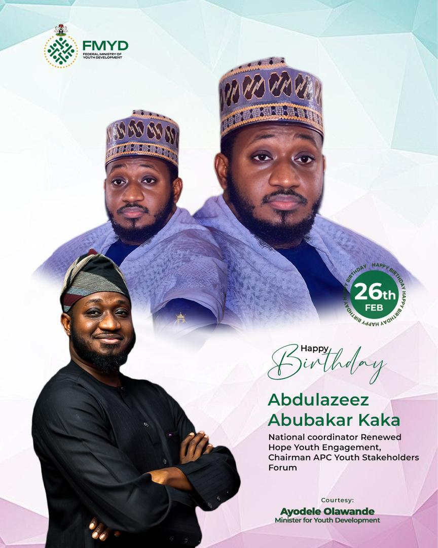Legacy isn’t claimed. It’s proven.
Happy Birthday to Abdulazeez Abubakar Kaka
built different. Moving different.
#HappyBirthdayKaka
#KowaNamuNe
#KakaMediaCentre