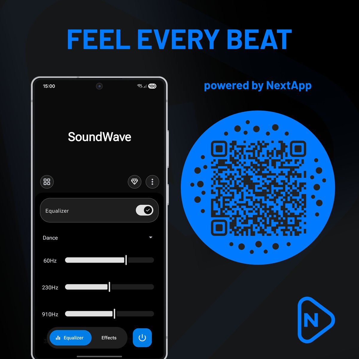 nexechco's tweet photo. Feel every beat.

Customize your sound with a powerful equalizer and audio effects built directly into NextApp.

Clearer highs. Deeper bass. Full control.

#NextApp #AllInOneApp #Android https://t.co/asrl0XPm63