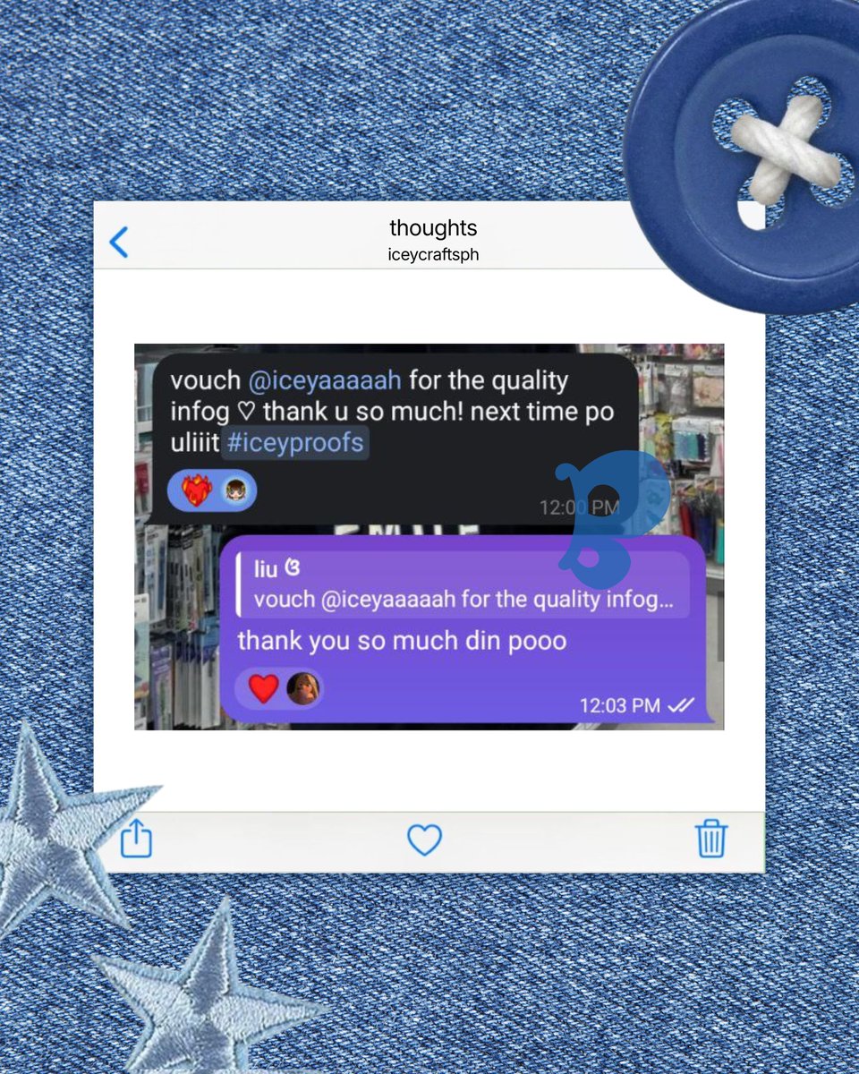 iceycraftsph's tweet photo. [ 📨 ] #iceyproofs | sharing some client feedback 🩵✨

"vouch @iceycraftsph for the quality infog"

thank you for trusting icey. your support means everything and keeps this journey going. 🦋💫 https://t.co/A244SiEjF9