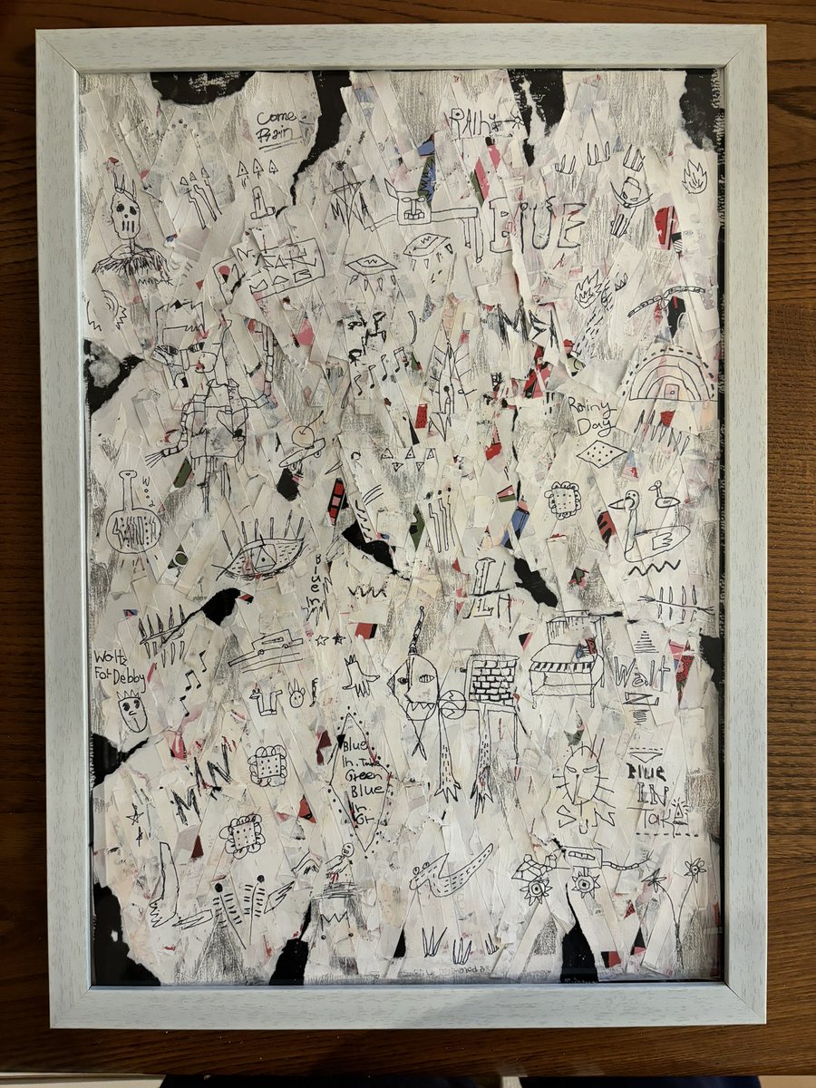 masakiman6's tweet photo. 今日のアートはこちらです❗️
白黒モチーフで、最後に破いて作りました^_^宜しくお願い致します。

#artist #art #アート　#デザイン　#イラストレーター　#フォトグラファー　#貼り絵　#切り絵　#street #music #ポスター https://t.co/4Qp6E17lhe