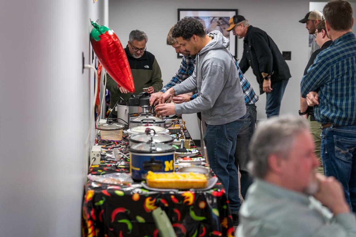 AMGEngineering's tweet photo. Nothing brings engineers together like good chili and big ideas. Last week’s AMG chili cook-off turned our quarterly meeting into a delicious team experience! For those of you outside of Ohio, don't worry, no chili was served on top of spaghetti... https://t.co/5QSbxtVJQK