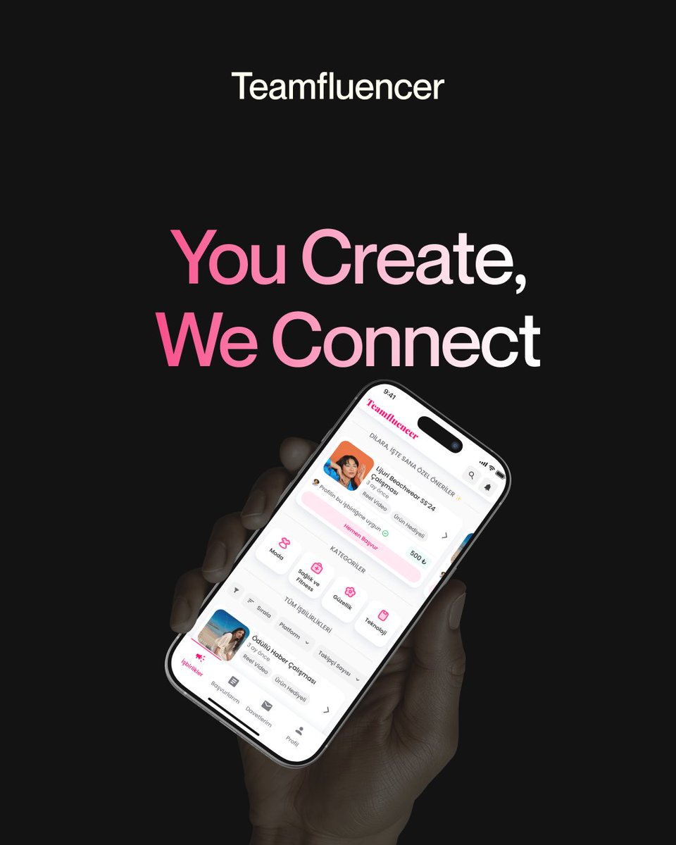 DM yok. Karmaşa yok.
Global markalarla iş birliği yapmanın en kısa yolu: Teamfluencer App✌🏻

#Teamfluencer