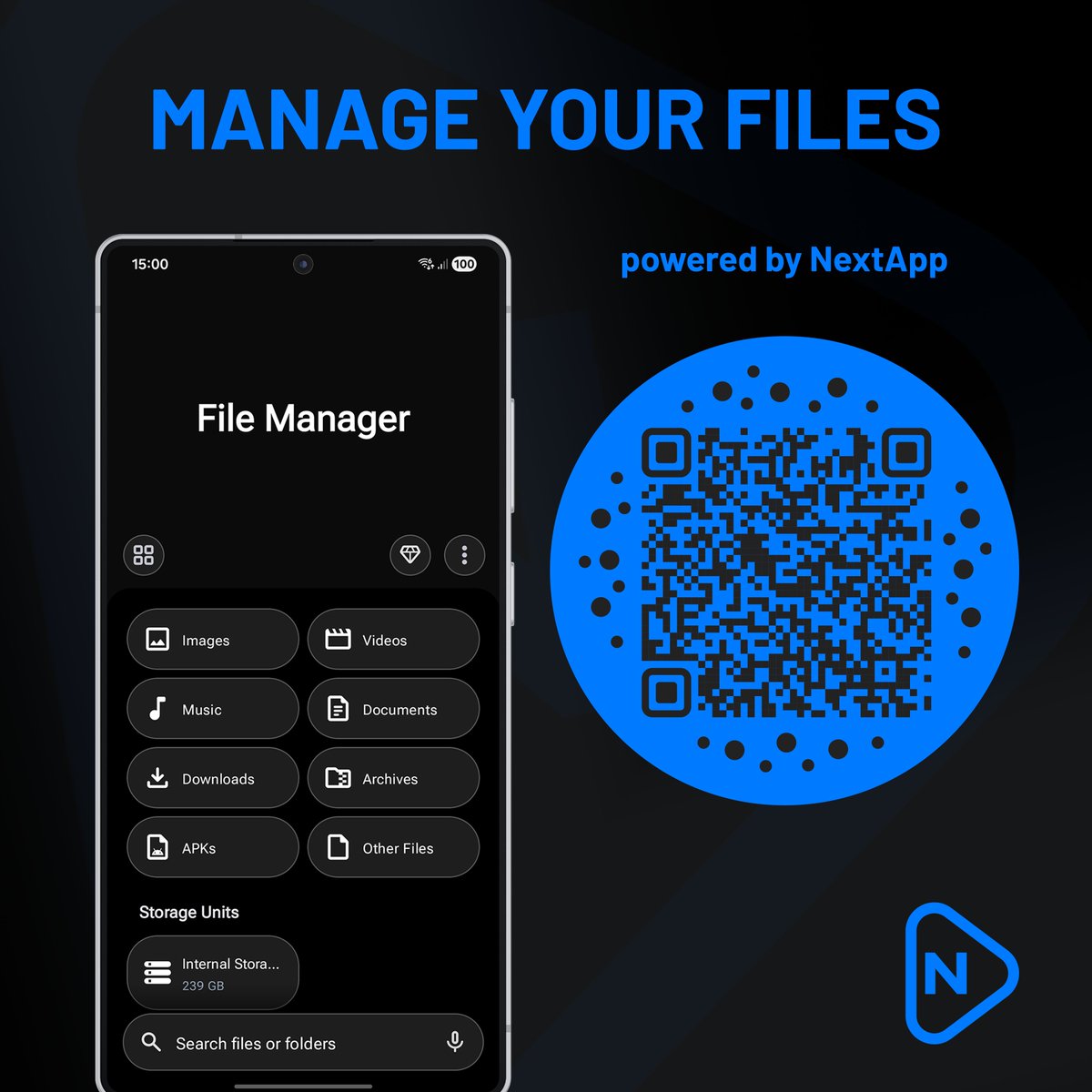 nexechco's tweet photo. Manage your files the easy way.

Images, videos, documents, downloads and more — organized in one clean, fast interface.

No clutter. Just control.

#NextApp #AllInOneApp #Android https://t.co/c1H4xucPKk