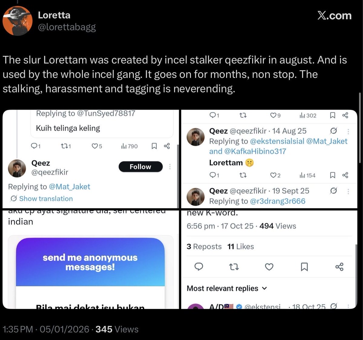 Akhirnya aku dapat credit setelah brainstorm slur khas untuk lorettam 😂