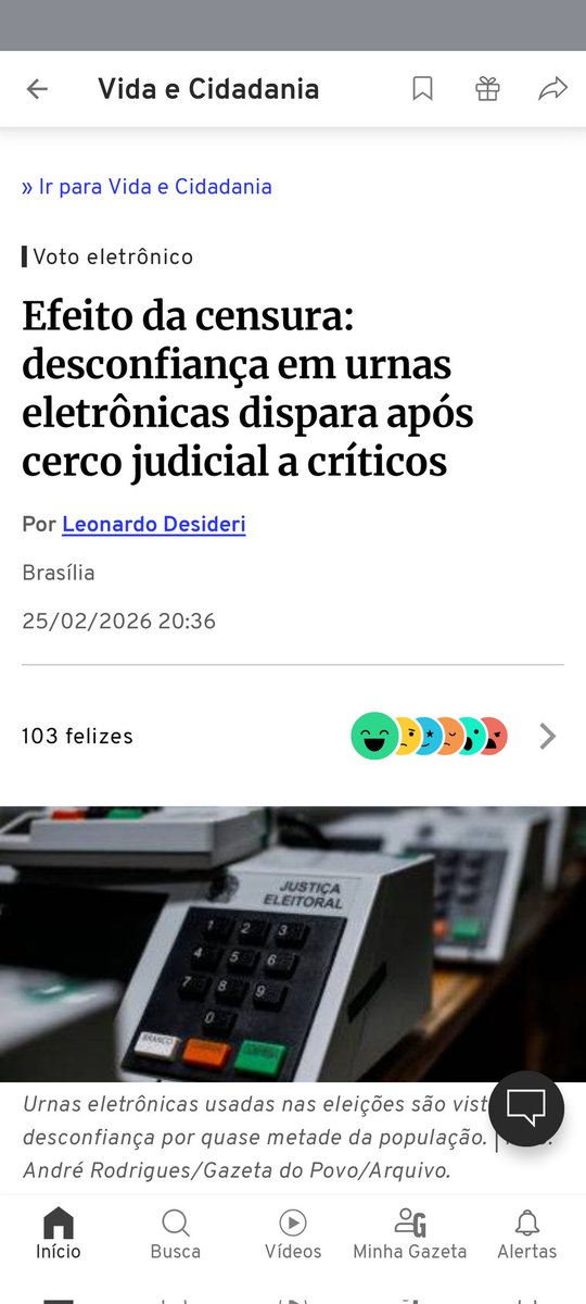Se a sensor existe para punir quem critica as urnas eletrônicas ou quem desconfia dela é porque elas realmente foram alteradas nas eleições passadas.
