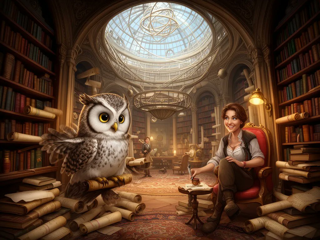 Nicohaefele123's tweet photo. Just had the most enchanting visit to Vera the Owl's library! Her passion for preserving rare books and scrolls is truly inspiring. It’s a cozy haven of knowledge! @DataHaven_xyz 📚黎✨ #VeraTheOwl #LibraryMagic https://t.co/cMGyCF9xHq