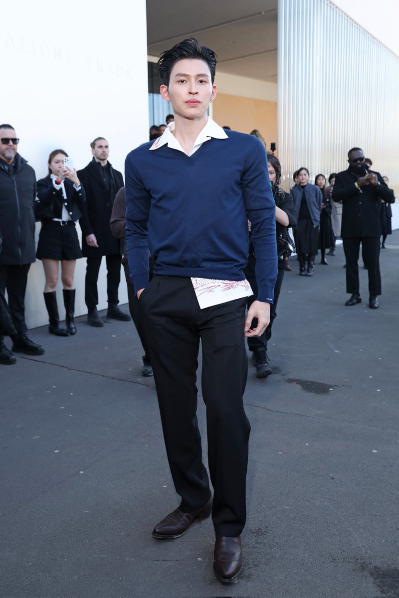 Pond Naravit attends the Prada Fall/Winter 2026 show at Milan Fashion Week.

#Ppnaravit #PradaFW26