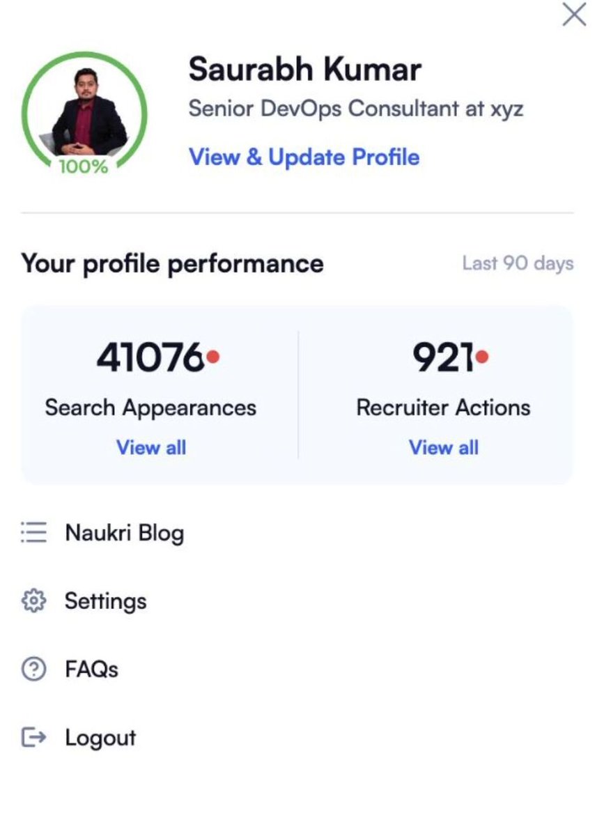 🚀 Want 1000+ Recruiter Actions on Naukri?
Comment “naukri” and I’ll share the exact guide I used to achieve this.

Most engineers update their Naukri profile once…
and then wonder why no one contacts them.

But here’s the truth 👇
Naukri is still India’s #1 hiring engine, if