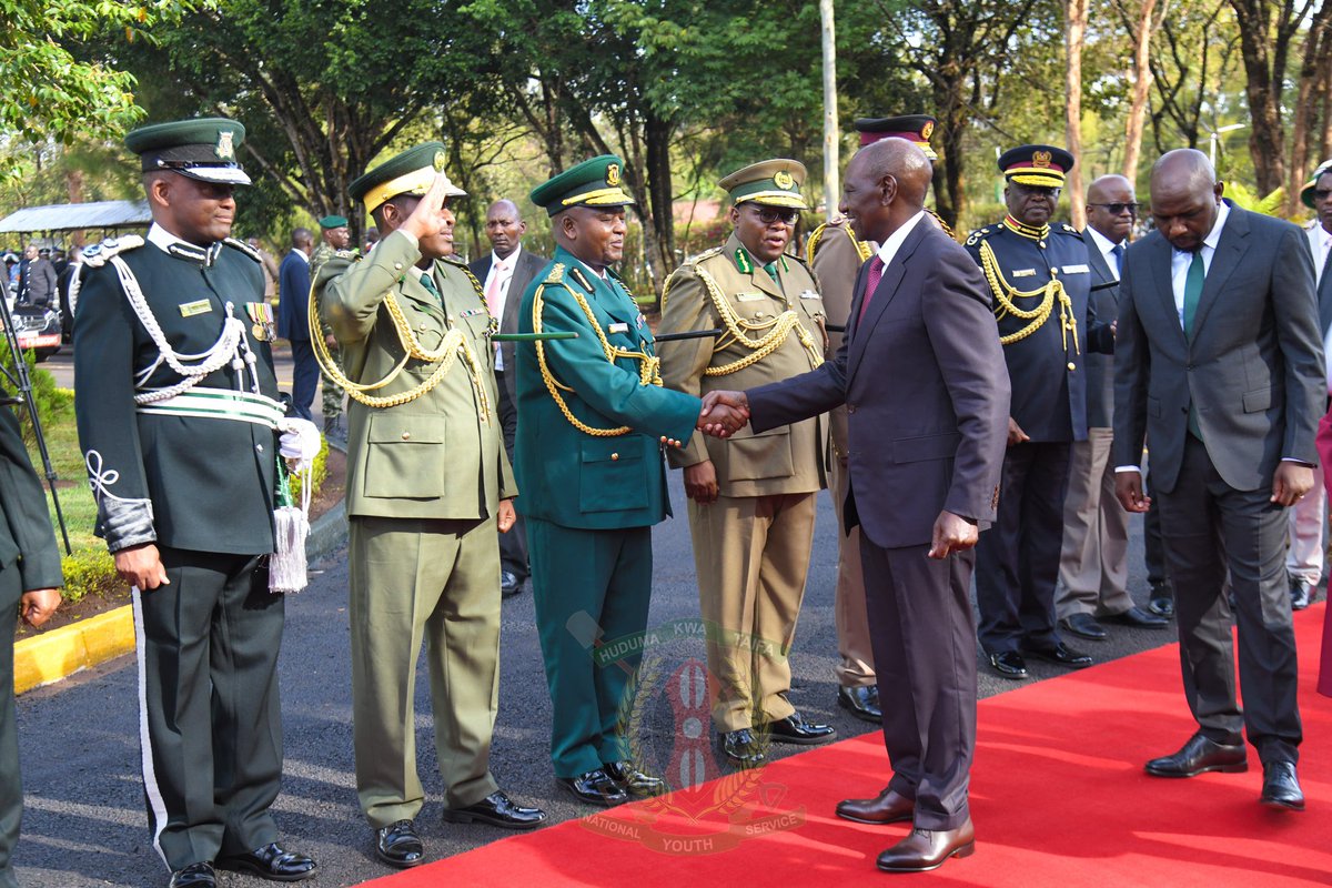 NYS_Ke's tweet photo. The Commandant General James K. Tembur, MBS, today joined His Excellency Dr. William Samoei Ruto, President of the Republic of Kenya and Commander-in-Chief of the Defence Forces, at the 46th @kenyaprisons Pass-Out Parade held at the Prisons Staff Training College Ruiru.

H.E. the President, reaffirmed the Government’s continued commitment to strengthening Kenya’s security institutions and nurturing disciplined and service-oriented workforce.

Congratulations to all graduates on this significant achievement. We wish you success as you serve the nation with honour and distinction. #𝑯𝒖𝒅𝒖𝒎𝒂𝑲𝒘𝒂𝑻𝒂𝒊𝒇𝒂