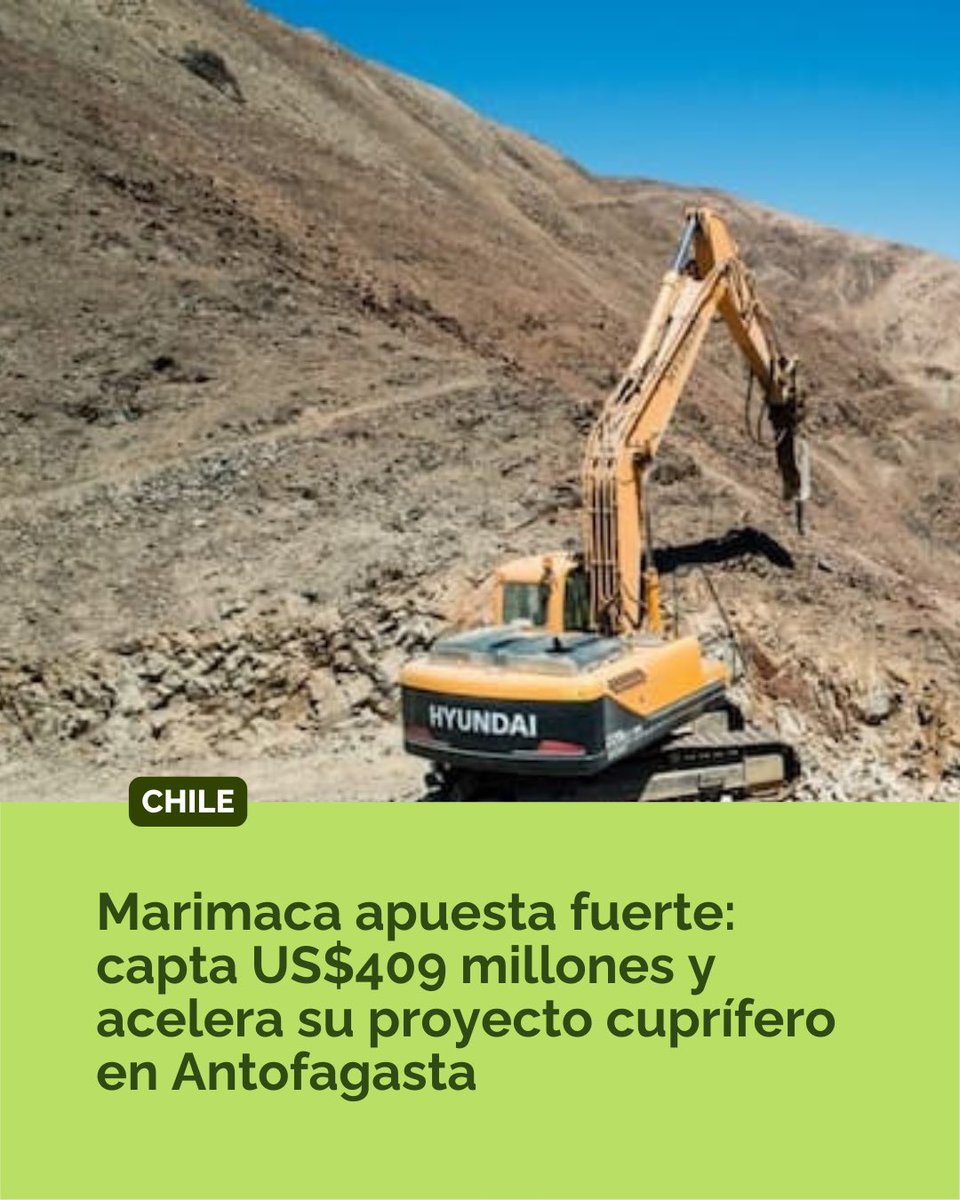 Marimaca acelera el paso en Antofagasta 🚀

La minera canadiense Marimaca Copper captó US$409 millones en una oferta global que busca impulsar su proyecto cuprífero en Chile.

#chile