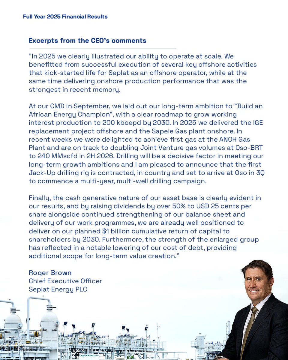 We just released our Audited Full-Year 2025 Financial Results, with a solid financial and operational performance.

"In 2025 we clearly illustrated our ability to operate at scale. We benefitted from successful execution of several key offshore activities that kick-started life