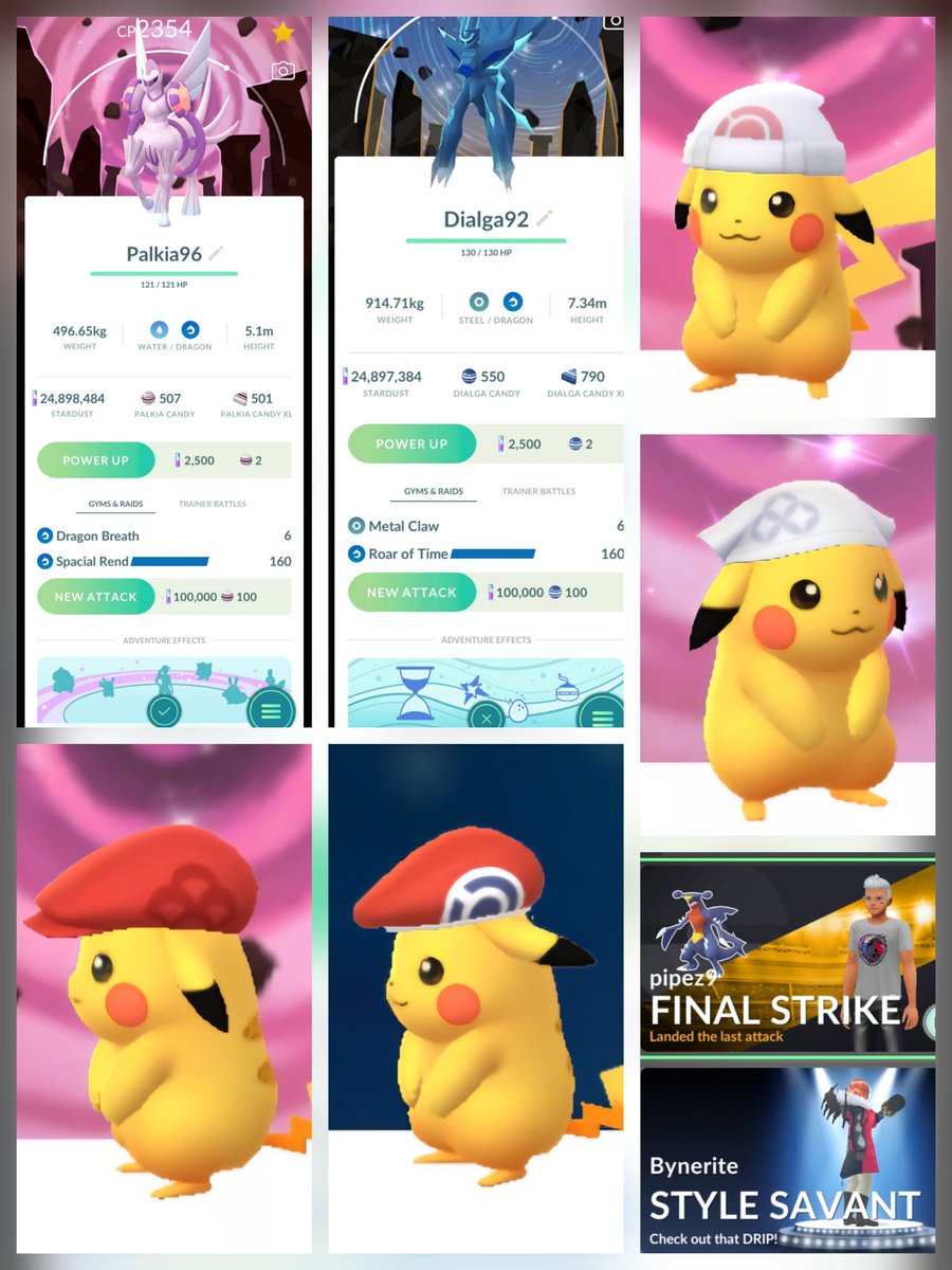 Another fruitful 🍓🍒🍊 day collecting BG n cute Pika. The Palkia was a last raid n attempt to get the BG. Thanks to <a href="/Bynerite/">Century</a>, I slipped into your raid and managed that Palkia. Looking forward to tmr 💪😉