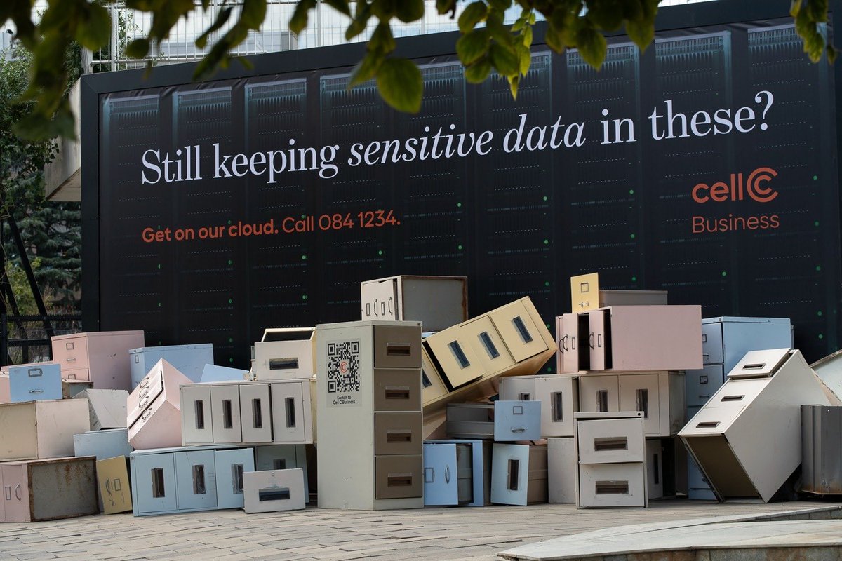 ZuraidaJardine's tweet photo. So those mystery filing cabinets in Sandton from @cellcbusiness truly are a reminder that too many SMEs are still stuck with downtime, lost data, and ICT duct tape. If load shedding, a cyberattack, or “the network is down” can freeze revenue, that’s not a tech issue, it’s a business risk for sure! Find out more here: https://t.co/NSLURnA3LS #NothingShouldStopYourBusiness #CellCBusiness #SMEAlly #Ad