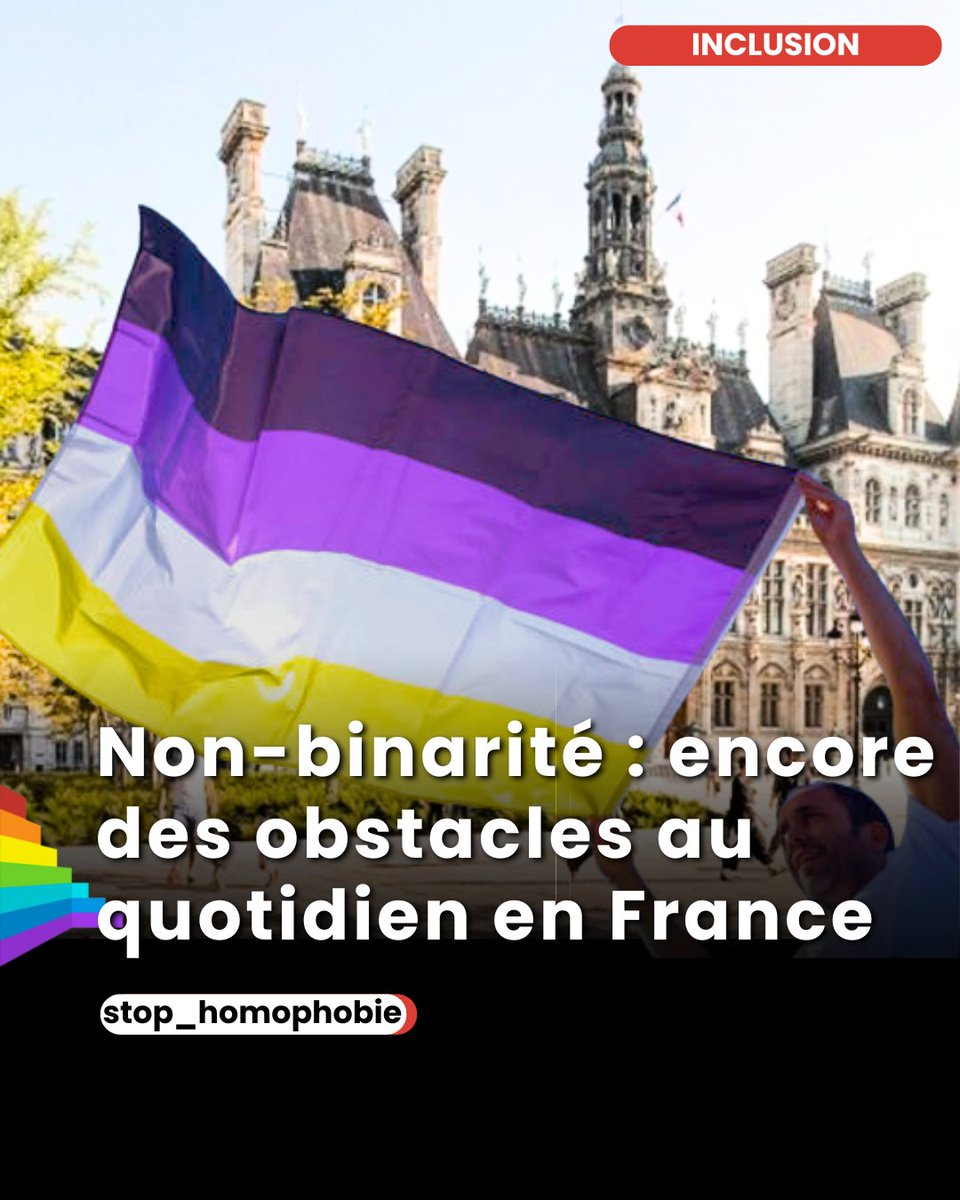 stop_homophobie's tweet photo. 🟡 Non-binarité : encore des obstacles au quotidien en France

Les personnes non binaires continuent de se heurter à des barrières dans l’accès aux services commerciaux et administratifs.

Un rapport de l’association TOUS.TES révèle qu’après avoir étudié 59 entreprises en France (grande distribution, énergie, vêtements, services en ligne…), beaucoup imposent encore le choix « Madame » ou « Monsieur » pour créer un compte ou obtenir une carte de fidélité.

📊 51 % des personnes non binaires déclarent avoir subi des discriminations dans l’année écoulée : mégenrages répétés, refus de reconnaissance, difficultés d’accès à des services essentiels…

Alors que certains pays européens reconnaissent légalement la non-binarité, la France piétine.

🗣️ Le 26 février 2026, TOUS.TES organise à l’Hôtel de Ville de Paris une table ronde :
« Reconnaissance de la non-binarité en France : freins et opportunités »
Objectif : transformer le constat en propositions concrètes.

🔗 https://t.co/smC0QX07ns

#NonBinarité #LGBTQIA #Égalité #Inclusion #DroitsHumains #France
