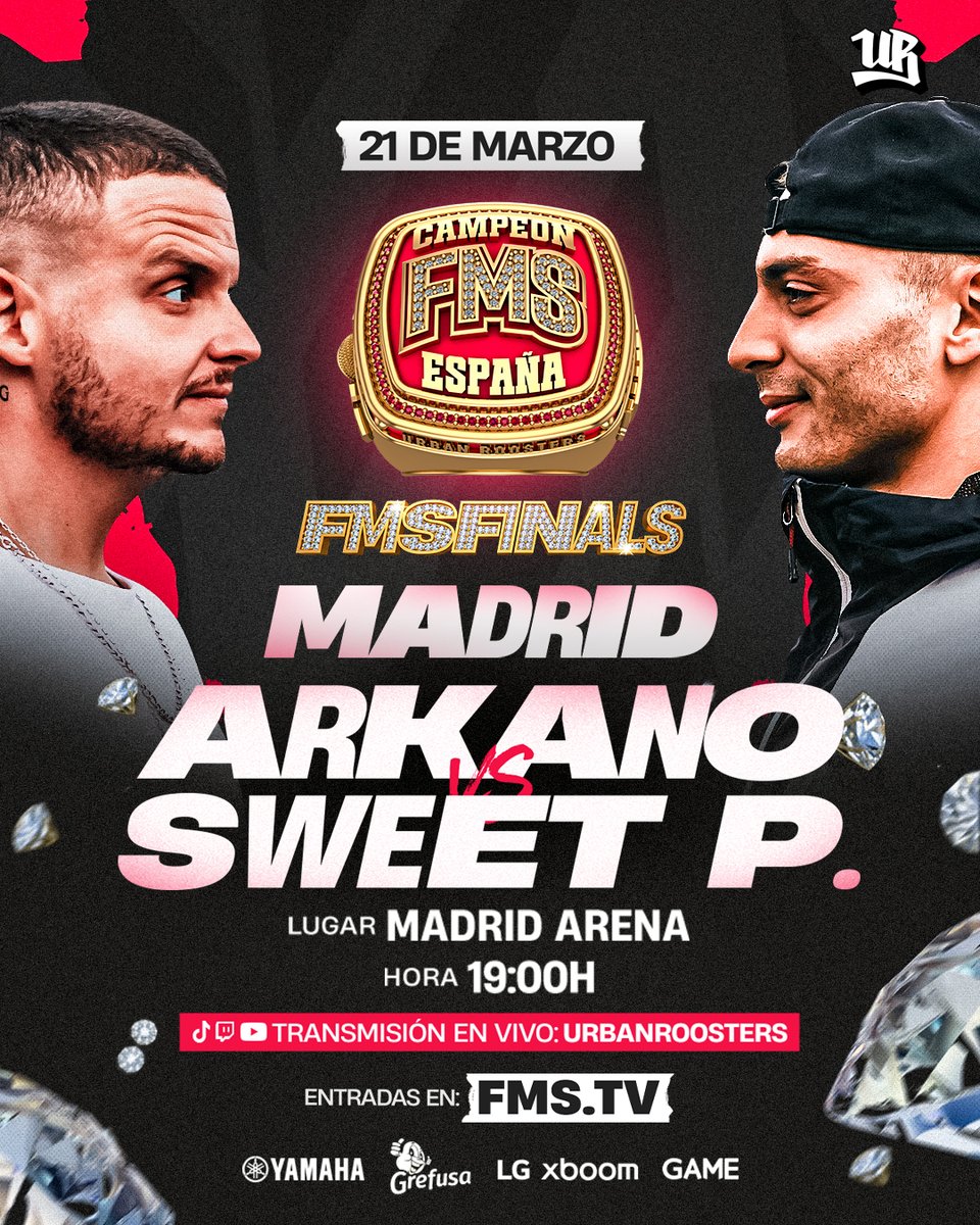 𝗔𝗥𝗞𝗔𝗡𝗢 🆚 𝗦𝗪𝗘𝗘𝗧 𝗣𝗔𝗜𝗡
🌐𝑺𝒐𝒍𝒐 𝒖𝒏𝒐 𝒑𝒖𝒆𝒅𝒆 𝒔𝒆𝒓 𝒊𝒏𝒕𝒆𝒓𝒏𝒂𝒄𝒊𝒐𝒏𝒂𝒍

🥊Arkano y Sweet Pain nunca se enfrentaron. Su batalla definirá quién gana FMS España si Chuty no suma puntos. Además, solo queda un cupo para FMS Internacional

🎟️Entradas en bio