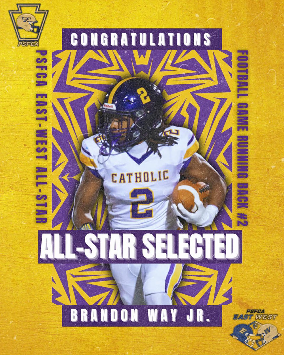 BrandonWay37490's tweet photo. Blessed and Honored to be selected to the East vs West game!! @LancCatholicFB @PSFCA_ https://t.co/BMlBZZjVvc