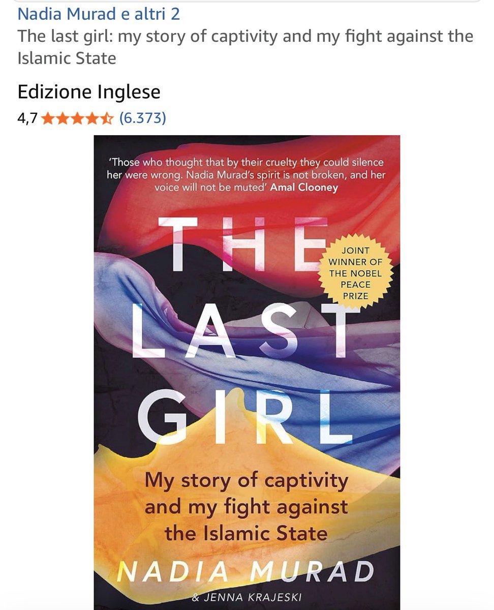 Nadia’s book:

“Last Girl - My story of captivity, and my fight against the islamic state”.