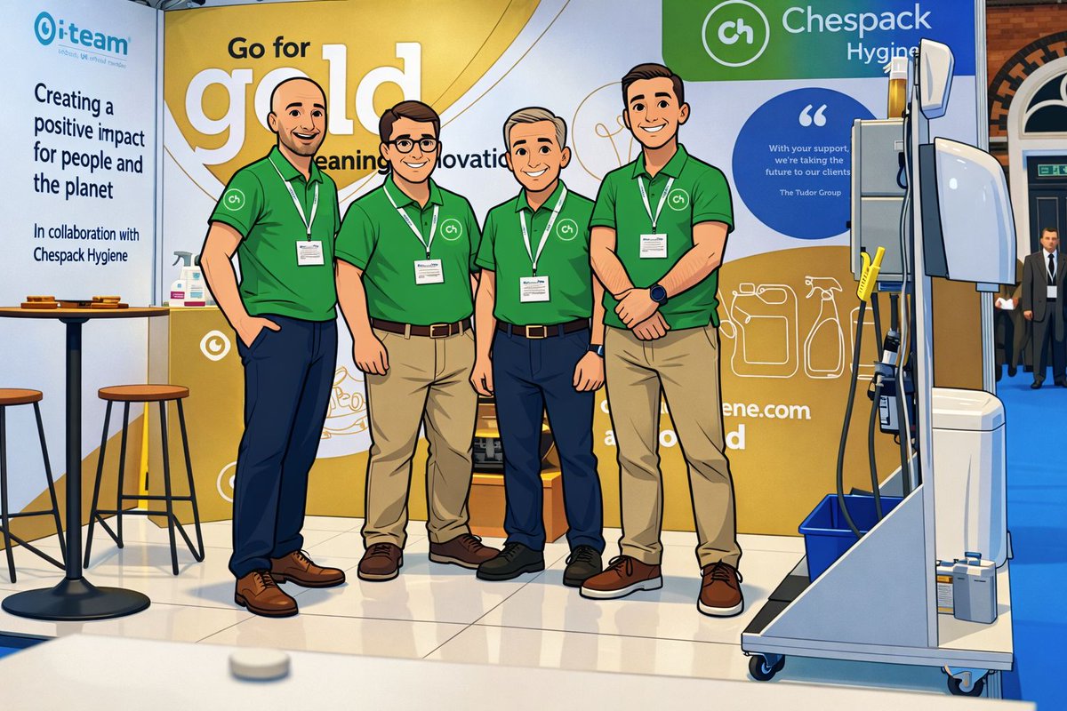 ChespackHygiene's tweet photo. This year, Chespack Hygiene brought the latest industry gold to the Manchester Cleaning Show — practical innovation designed to help you do more with less, consolidate your range and deliver clean, safe, thriving spaces. If you didn’t get a chance to visit, get in touch with us. https://t.co/D8vchlDRWb