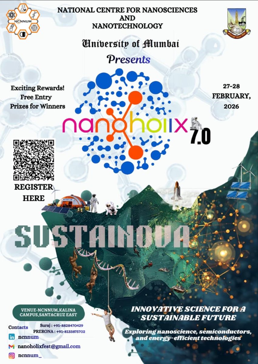 shivshripsw's tweet photo. Grand scientific fest @National Centre for Nanosciences and Nanotechnology, @UniMumbai. Fun, Learn and Explore nanotechnology word #SustainableDevelopment #Nanotechnology #Nanosciences https://t.co/CmKTuFjFBN