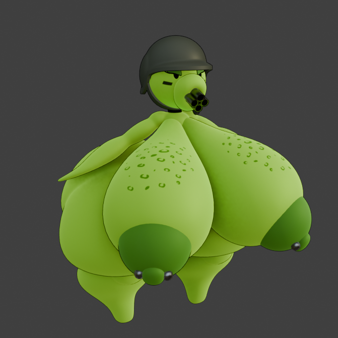 not sure how well this looks, but I've been workin on the gattling pea :3