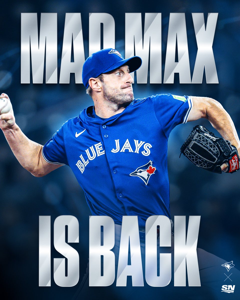 Sportsnet's tweet photo. MAD MAX RETURNS 🙌

Max Scherzer rejoins the Jays on a one-year, $3M deal with up to $10M in performance bonuses, per @ShiDavidi ✍️ https://t.co/pWbApVli7S
