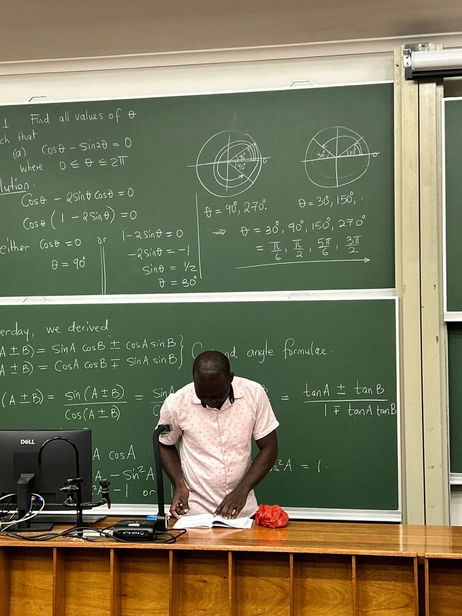 Its Week 3 in Stellenbosch Univ.

Trigonometry concluded with our first-year Biological Sciences class.

Building foundations early as we proceed through the semester📐📊