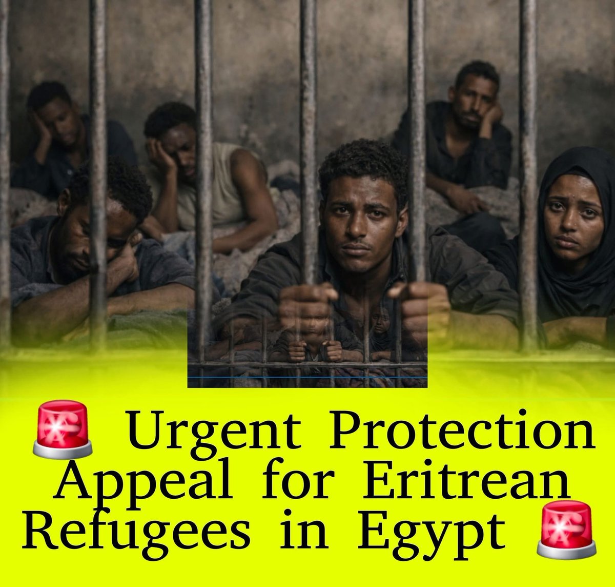 Danaity70's tweet photo. ⚖️. To the Egyptian government to recognize the registration papers and to protect the refugees from detention. To the international community toput pressure on the Egyptian government and provide the necessary support to the @UNHCR.@hrw @amnesty @UN_HRC #ProtectEritreanRefugees https://t.co/7SbgXu3w44