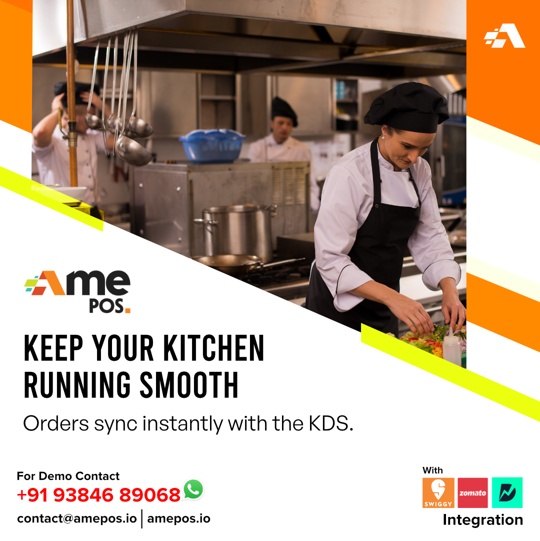 Keep Your Kitchen Running Smooth
Orders sync instantly with the KDS. 🔄

No miscommunication, no delays.
Chefs cook faster, customers smile brighter. 😊

AMEPOS keeps everything connected.
 #AMEPOS #KitchenDisplay #OrderSync #RestaurantFlow